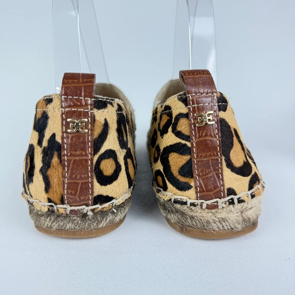 Sam Edelman Khloe Leopard Print Leather‎ Slip On Flats Women Size 9M
